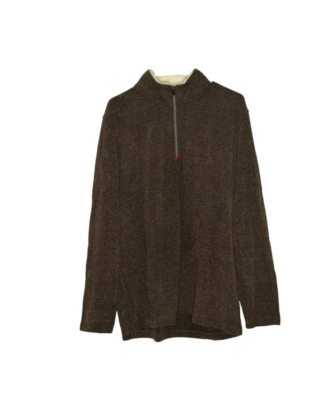 Robert Graham Quarter-Zip Brown Sweater Sherpa Lined Collar Classic Fit Size 2XL